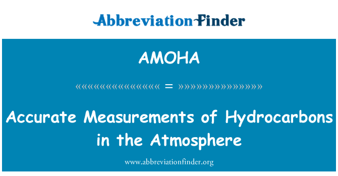AMOHA: Byen mezire mezi ki Hydrocarbures nan atmosfè a