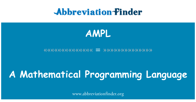 AMPL: 数学编程语言