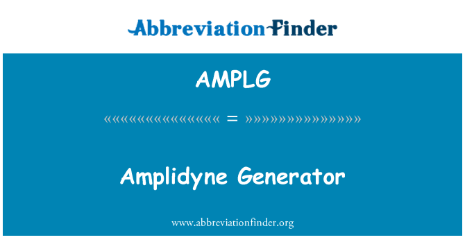 AMPLG: Máy phát điện amplidyne