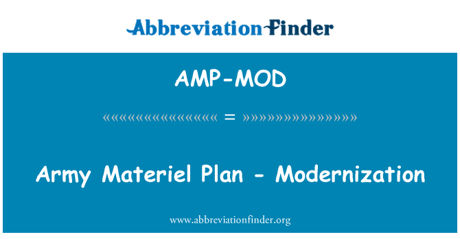AMP-MOD: Ordu Gereç planı - modernleşme