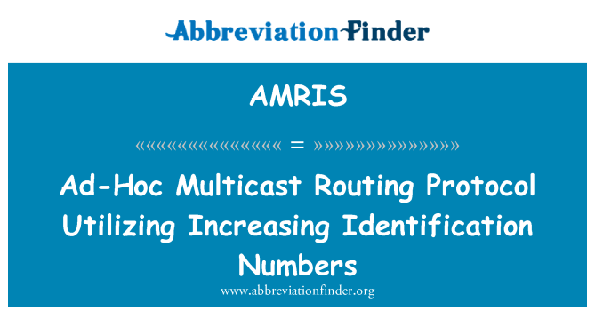 AMRIS: Protocol Llwybro aml-lediad Ad-Hoc ddefnyddio rhifau adnabod cynyddol