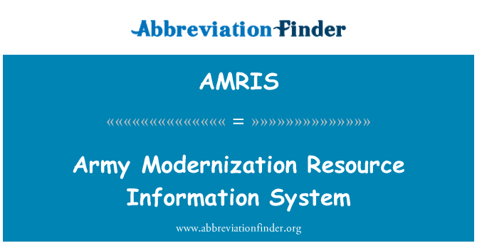 AMRIS: Ordu modernizasyon kaynak bilgi sistemi