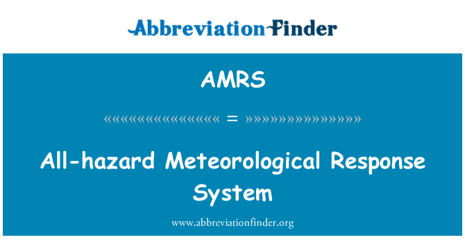 AMRS: Systém veškerá rizika meteorologické reakce