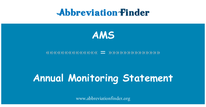 AMS: Щорічний звіт моніторингу