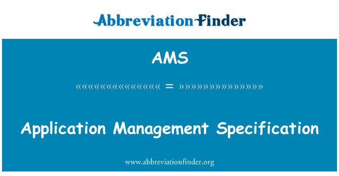 AMS: Application Management specifikation