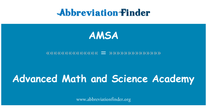 AMSA: Matematika lanjutan dan Akademi Ilmu pengetahuan