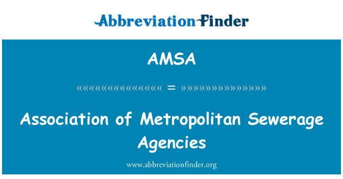 AMSA: Association of Metropolitan Sewerage Agencies