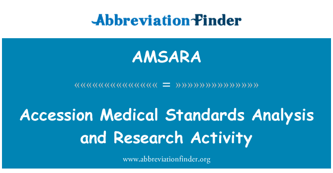 AMSARA: ทะเบียนวิเคราะห์มาตรฐานทางการแพทย์และกิจกรรมการวิจัย