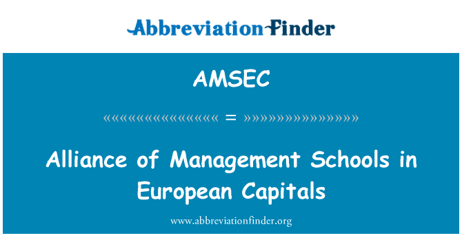 AMSEC: Alleanza ta ' l-amministrazzjoni skejjel kbar Ewropej