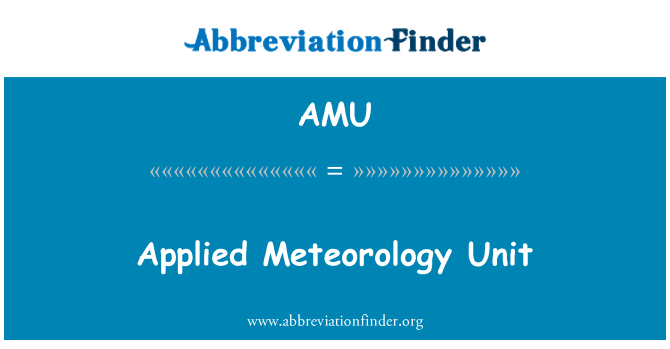 AMU: Aplikovaná meteorologie jednotka