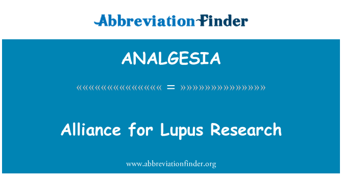 ANALGESIA: Алианс за лупус изследвания