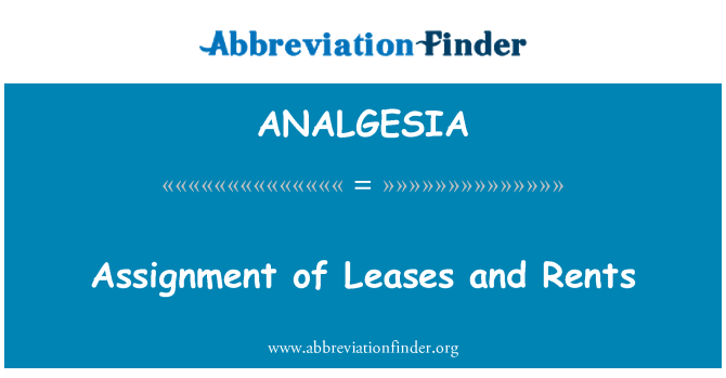 assignment of leases and rents definition