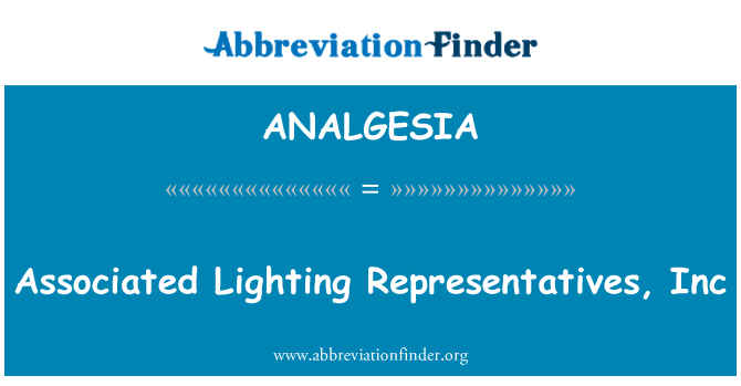 ANALGESIA: Související osvětlení zástupci, Inc