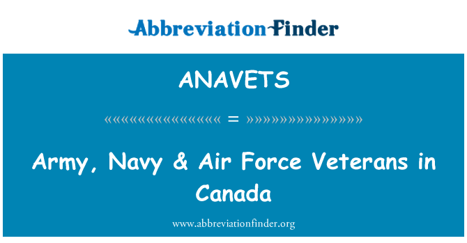 ANAVETS: 陆军、 海军及空军老兵在加拿大