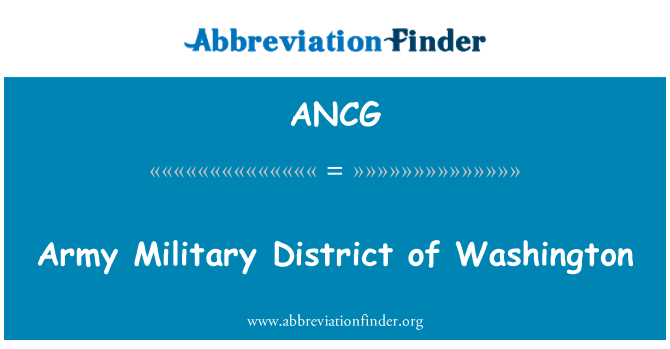 ANCG: Army Military District of Washington