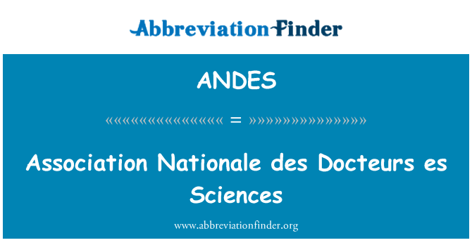 ANDES: Association Nationale des Docteurs es vědy