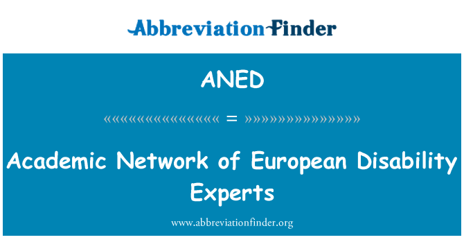 ANED: 歐洲殘疾問題專家的學術網路