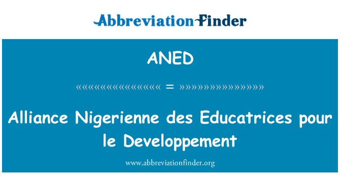 ANED: Aliança Nigerienne des Educatrices pour le Developpement