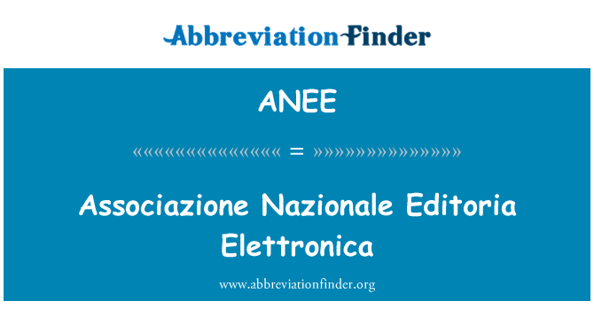 ANEE: Associazione Nazionale Editoria Elettronica