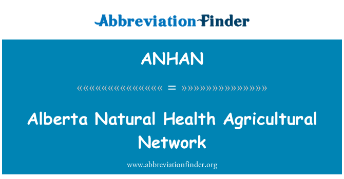 ANHAN: 艾伯塔省自然健康农业网络