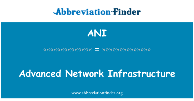 ANI: Infrastructura de retea avansate