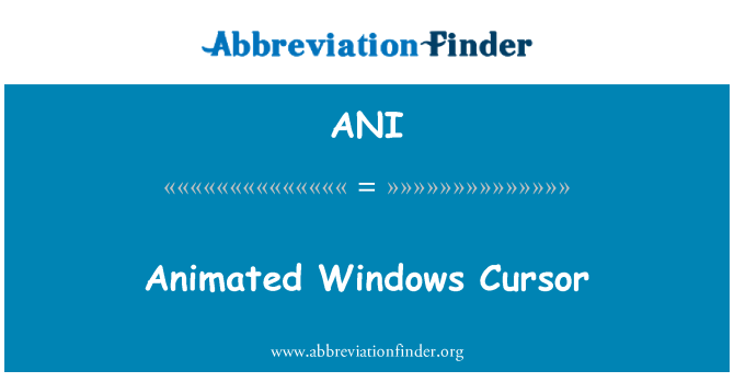 ANI: एनिमेटेड Windows कर्सर