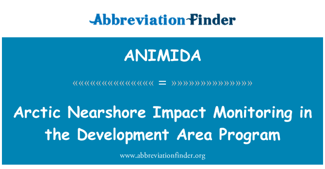 ANIMIDA: 北極沿岸影響開発領域のプログラムの監視