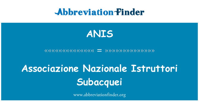 ANIS: Associazione Nazionale Istruttori Subacquei