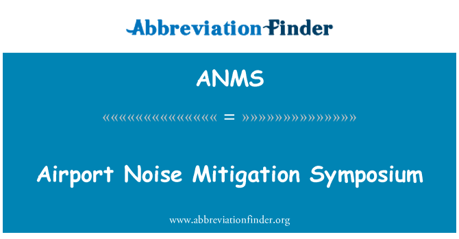 ANMS: Flyplassen støy klimatiltak Symposium