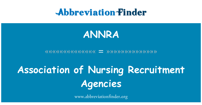 ANNRA: Association des agences de recrutement d'infirmiers