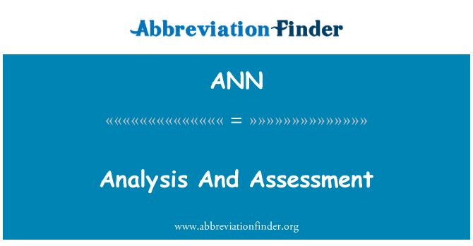ANN: Analiz ak evalyasyon