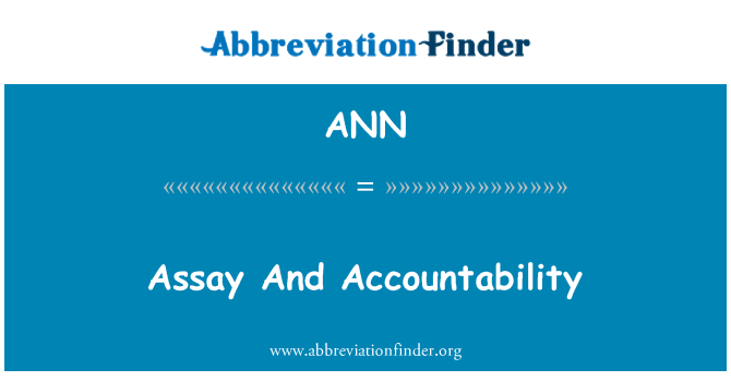 ANN: Assaġġ u kontabilità