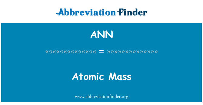 ANN: Atomvægt