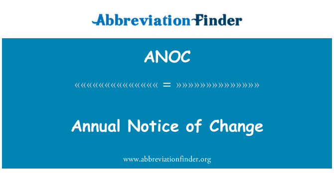 ANOC: Letno obvestilo o spremembi