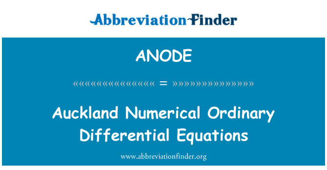 ANODE: Auckland numeriske ordinære differentialligninger