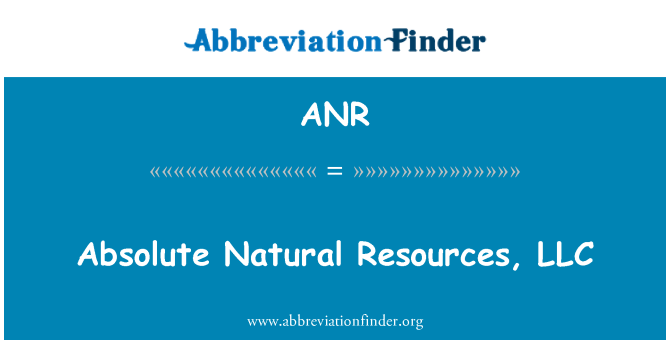 ANR: Absolutní přírodní zdroje, LLC