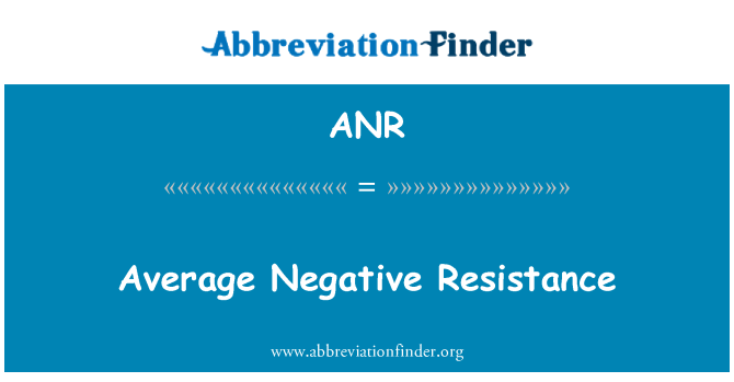 ANR: Mwayèn rezistans negatif