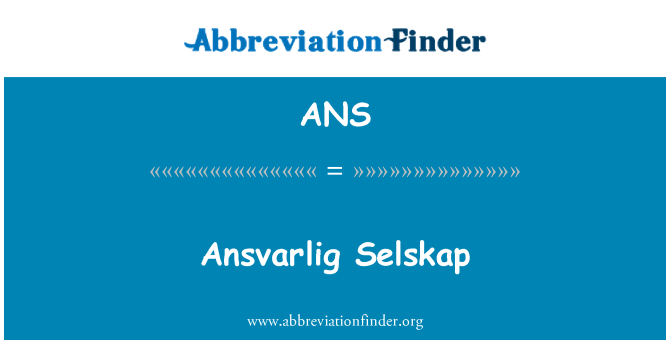 ANS: Ansvarlig Selskap