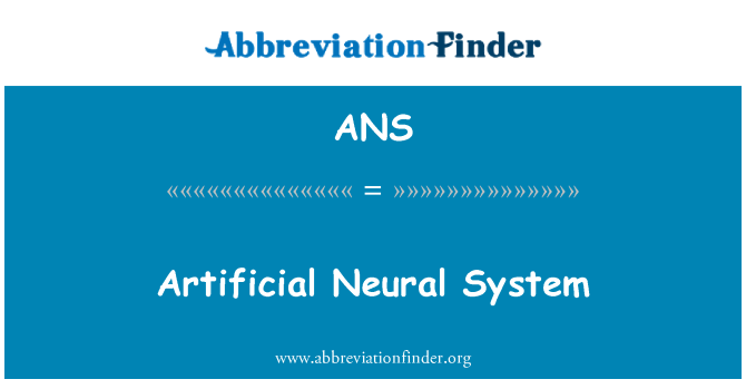 ANS: Mesterséges neurális rendszer