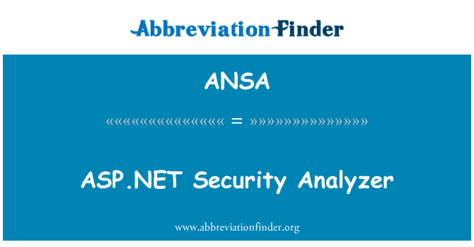 ANSA: Analizor de securitate ASP.NET