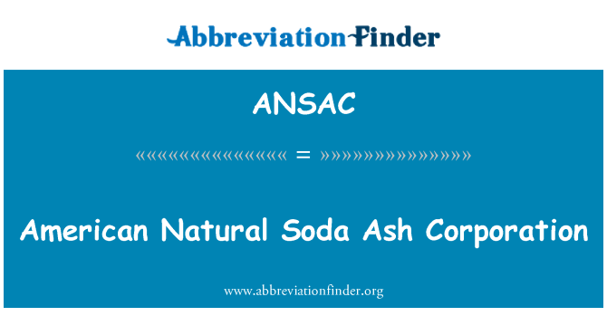 ANSAC: Naravni Soda Ash v Ameriki