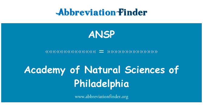 ANSP: Naravoslovna akademija v Filadelfiji Philadelphia