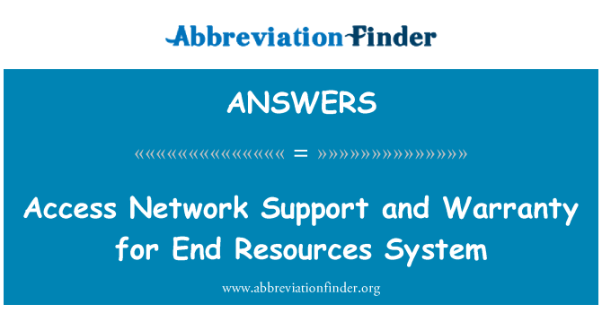 ANSWERS: Acceso a red de apoyo y garantía para el sistema de recursos final