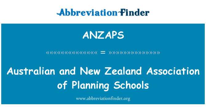 ANZAPS: Αυστραλίας και Νέας Ζηλανδίας Συλλόγου σχεδιασμού σχολεία