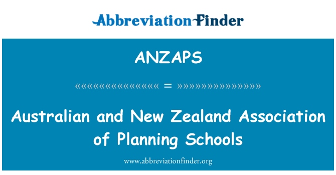 ANZAPS: Australian and New Zealand Association of Planning Schools