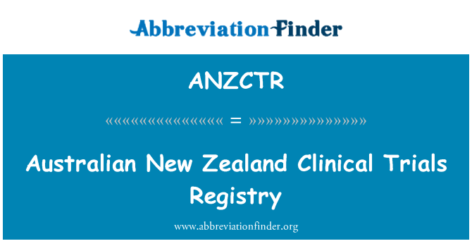 ANZCTR: Registr klinických Austrálie Nový Zéland