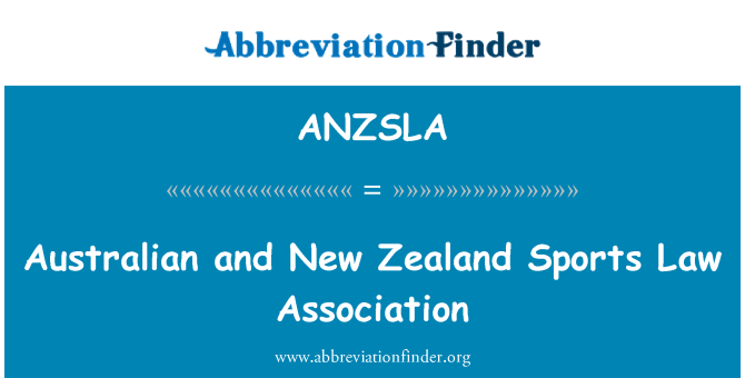 ANZSLA: Australia og New Zealand sport Law Association