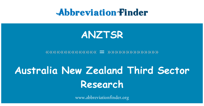 ANZTSR: Austrália Nova Zelândia terceiro setor pesquisa