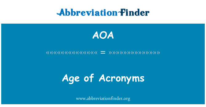 AOA: Ålder förkortningar