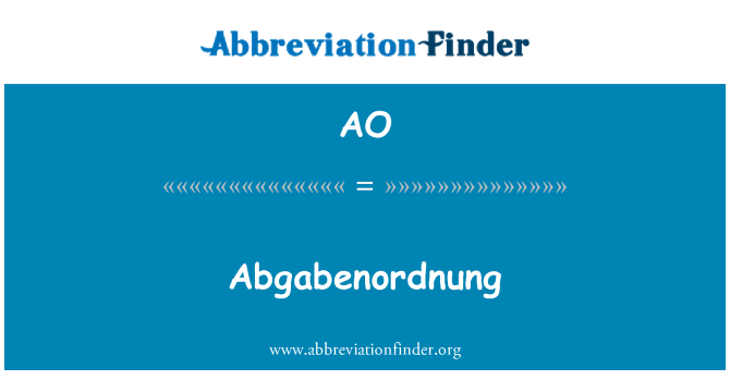 AO: Abgabenordnung